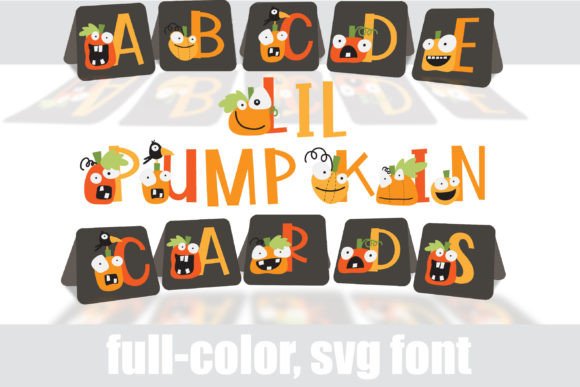 Lil Pumpkin Cards: A Playful Color Fonts Asset