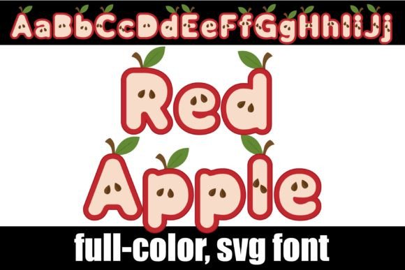 Red Apple: A Vibrant Color Fonts Choice