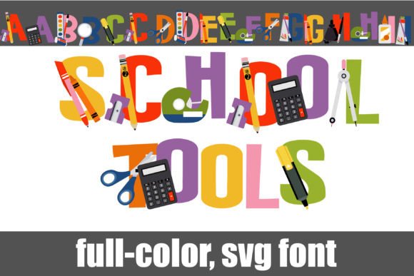 School Tools: A Bold Color Fonts Choice for Playful Branding